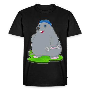 Mole Mechanic Wrench Workshop - Men's Premium Organic T-Shirt - black - Front - Nico (187cm)