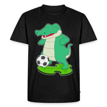 Crocodile Soccer Player Soccer - Men's Premium Organic T-Shirt - black - Front - Nico (187cm)