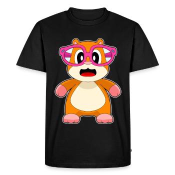 Hamster Glasses - Men's Premium Organic T-Shirt - black - Front - Nico (187cm)