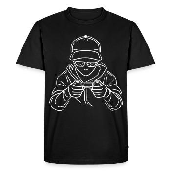 Gamer Drawing - Men's Premium Organic T-Shirt - black - Front - Nico (187cm)