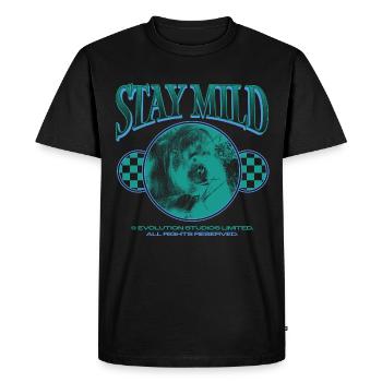 Stay Mild – Cool & Relaxed - Men's Premium Organic T-Shirt - black - Front - Nico (187cm)