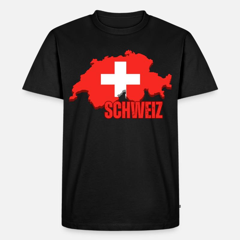 Flagge der Schweiz, Schweizer Stolz - Männer Premium Bio T-Shirt - Schwarz