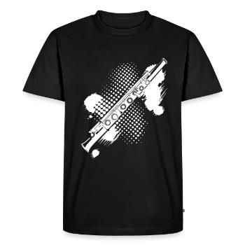 Teinture de flûte - T-shirt Premium bio Homme - noir - Devant - Nico (187cm)