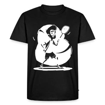 Croquis de joueur de badminton - T-shirt Premium bio Homme - noir - Devant - Nico (187cm)