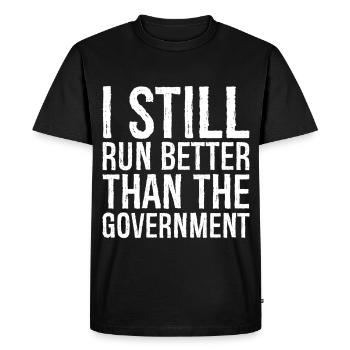 Je cours toujours mieux que le gouvernement - T-shirt Premium bio Homme - noir - Devant - Nico (187cm)