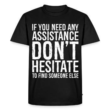 Si vous avez besoin d’aide, n’hésitez pas à trouver - T-shirt Premium bio Homme - noir - Devant - Nico (187cm)