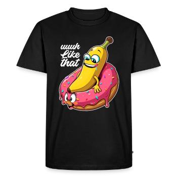 Banane Donut Relation Amour Faire Cadeau - T-shirt Premium bio Homme - noir - Devant - Nico (187cm)