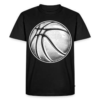 Croquis de ballon de basket-ball - T-shirt Premium bio Homme - noir - Devant - Nico (187cm)