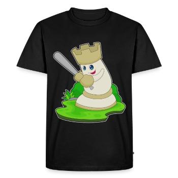 Pièce d’échecs Tour Échecs - T-shirt Premium bio Homme - noir - Devant - Nico (187cm)