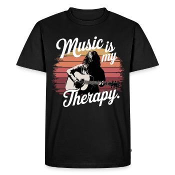 Music is My Therapy clef les amateurs de musique et - T-shirt Premium bio Homme - noir - Devant - Nico (187cm)