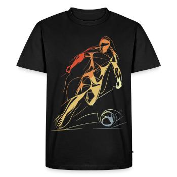 Vintage Soccer Player Sketch - Men's Premium Organic T-Shirt - black - Front - Nico (187cm)