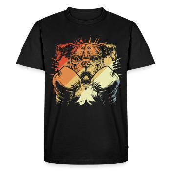 Boxing Dog Vintage - Men's Premium Organic T-Shirt - black - Front - Nico (187cm)