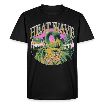 Heat Wave 1989 – Miami Retro Vibes - Men's Premium Organic T-Shirt - black - Front - Nico (187cm)