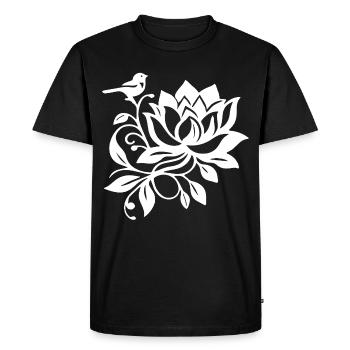 The White Lotus and the Bird - Men's Premium Organic T-Shirt - black - Front - Nico (187cm)