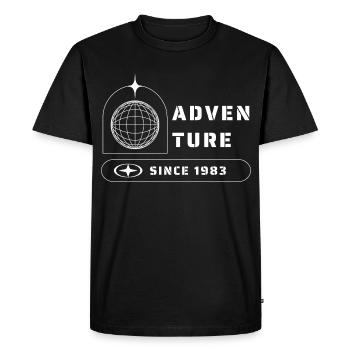Aventure Explorer Voyage 1983 - T-shirt Premium bio Homme - noir - Devant - Nico (187cm)