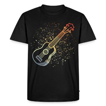 Vintage Ukulele - Men's Premium Organic T-Shirt - black - Front - Nico (187cm)