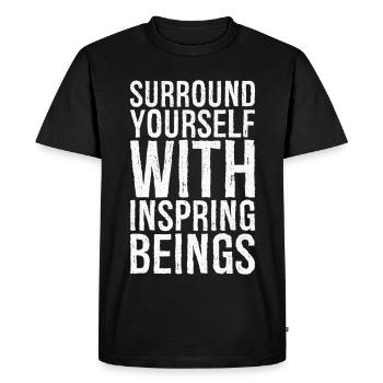 surround yourself with inspiring beings - Men's Premium Organic T-Shirt - black - Front - Nico (187cm)