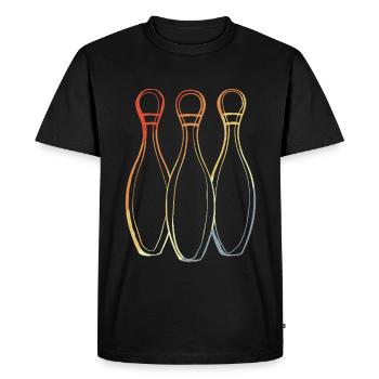 Croquis de bowling look rétro - T-shirt Premium bio Homme - noir - Devant - Nico (187cm)