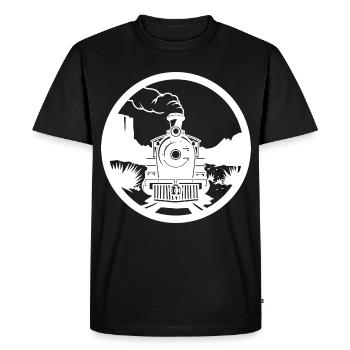Railway Drawing - Men's Premium Organic T-Shirt - black - Front - Nico (187cm)