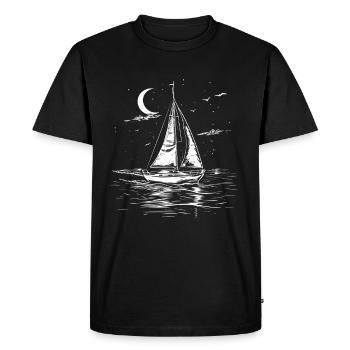 Sailing Drawing - Men's Premium Organic T-Shirt - black - Front - Nico (187cm)