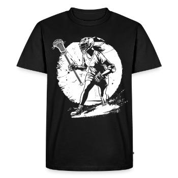 Croquis du joueur de crosse - T-shirt Premium bio Homme - noir - Devant - Nico (187cm)