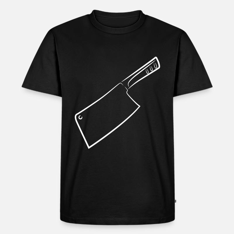 Hackmesser Skizze - Männer Premium Bio T-Shirt - Schwarz