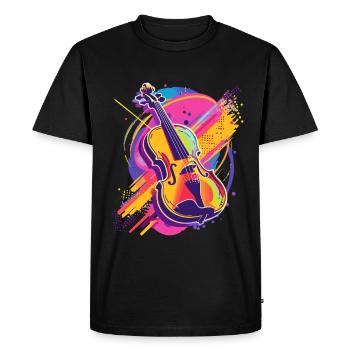 Dessin animé de violon - T-shirt Premium bio Homme - noir - Devant - Nico (187cm)