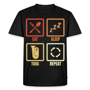 Eat Sleep Tuba Repeat - Men's Premium Organic T-Shirt - black - Front - Nico (187cm)