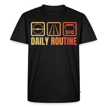Routine quotidienne du chauffeur d’autobus - T-shirt Premium bio Homme - noir - Devant - Nico (187cm)