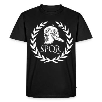 Empire romain et crâne blanc - T-shirt Premium bio Homme - noir - Devant - Nico (187cm)