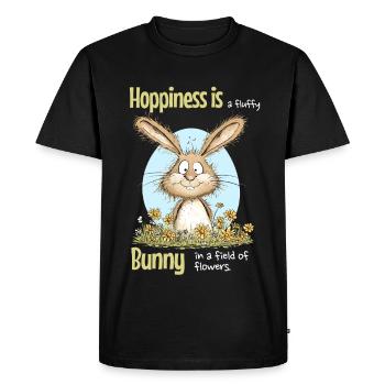 Bunny Easter Motif Saying Spring - Men's Premium Organic T-Shirt - black - Front - Nico (187cm)