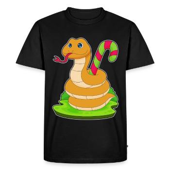 Canne de bonbon serpent - T-shirt Premium bio Homme - noir - Devant - Nico (187cm)