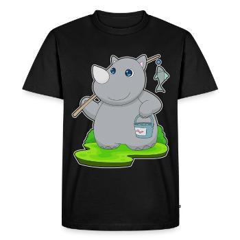 Pêche au poisson pêcheur rhinocéros - T-shirt Premium bio Homme - noir - Devant - Nico (187cm)