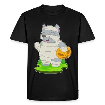 Cat Halloween Mummy - Men's Premium Organic T-Shirt - black - Front - Nico (187cm)