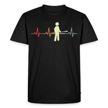 Bäcker Strichfiguren Herzklopfen - Männer Premium Bio T-Shirt - Schwarz - Vorne - Nico (187cm)