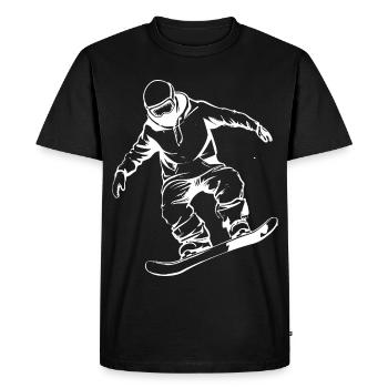 Snowboarder Drawing - Men's Premium Organic T-Shirt - black - Front - Nico (187cm)