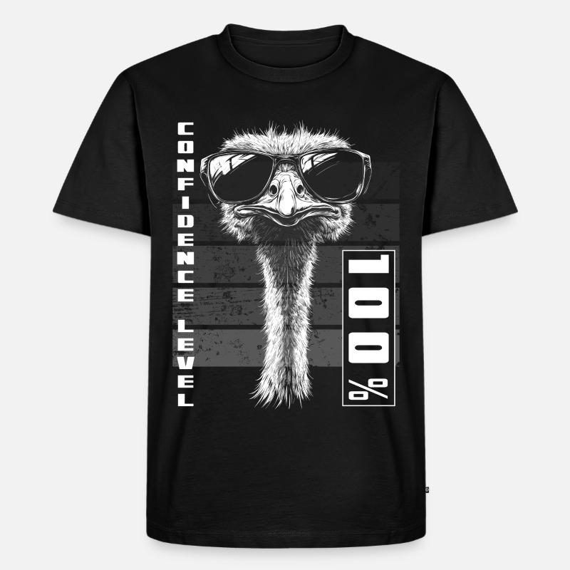 Vogel Strauß Sonnenbrille Selbstbewusst Geschenk - Männer Premium Bio T-Shirt - Schwarz