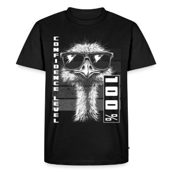 Confident Ostrich Bird Sunglasses Gift - Men's Premium Organic T-Shirt - black - Front - Nico (187cm)