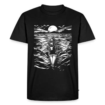 Croquis d’aviron - T-shirt Premium bio Homme - noir - Devant - Nico (187cm)