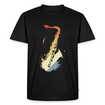 Saxophone Vintage Look - T-shirt Premium bio Homme - noir - Devant - Nico (187cm)