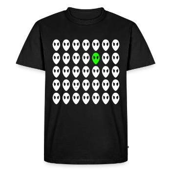 alien face - Men's Premium Organic T-Shirt - black - Front - Nico (187cm)