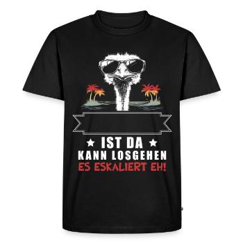 De toute façon, ça s’intensifie ! Nom Strauss personnalisable - T-shirt Premium bio Homme - noir - Devant - Nico (187cm)