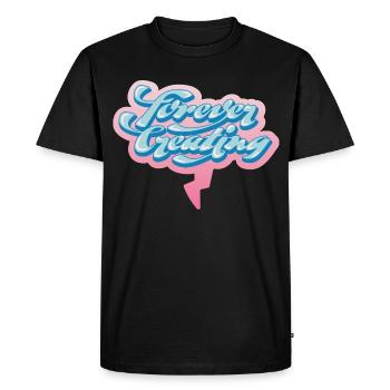Forever Creating – Artistic Typography - Men's Premium Organic T-Shirt - black - Front - Nico (187cm)