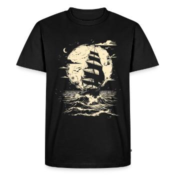 Sailing Drawing - Men's Premium Organic T-Shirt - black - Front - Nico (187cm)
