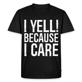 Je crie parce que je me soucie de moi - T-shirt Premium bio Homme - noir - Devant - Nico (187cm)