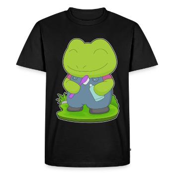 Frog Toothbrush - Men's Premium Organic T-Shirt - black - Front - Nico (187cm)