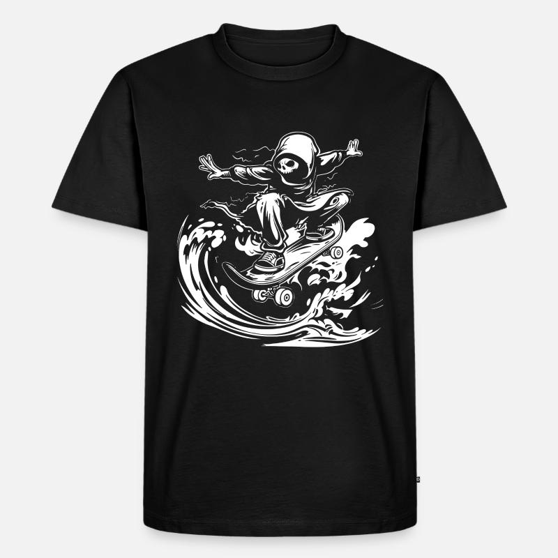 Skateboarding Comic - Männer Premium Bio T-Shirt - Schwarz