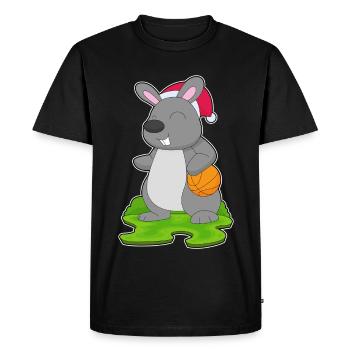 Basket-ball de Noël Bunny - T-shirt Premium bio Homme - noir - Devant - Nico (187cm)
