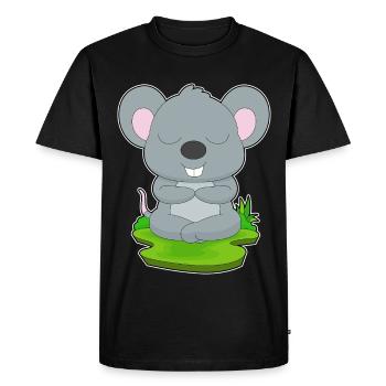 Mouse Yoga Fitness Meditation - Men's Premium Organic T-Shirt - black - Front - Nico (187cm)