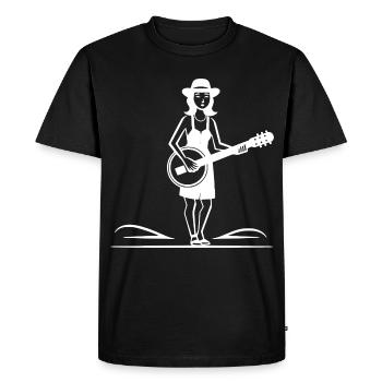 Croquis du joueur de banjo - T-shirt Premium bio Homme - noir - Devant - Nico (187cm)